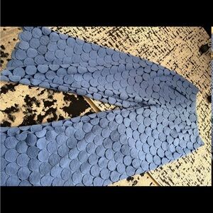 Blue Textured Circle-Detail Women’s Pants size large